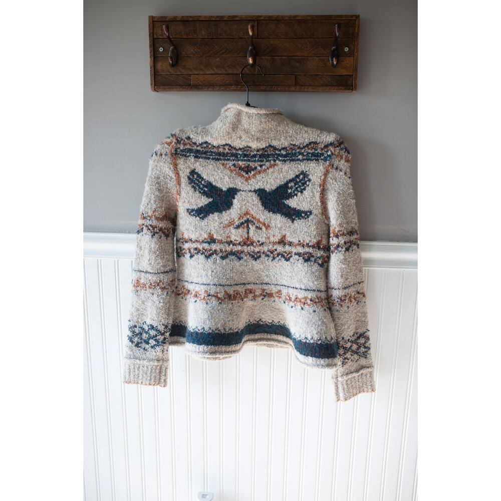 Anthropologie Pilcro Long-Sleeve Mock-Neck Bird Sweater SIZED WRONG XS??? - Picture 3 of 3
